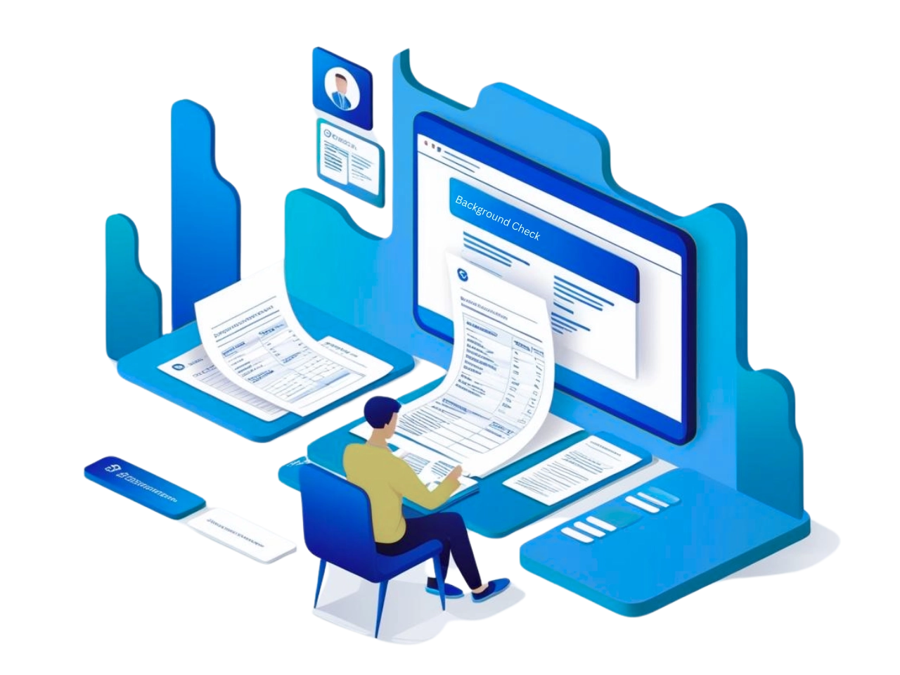 Picture of a background check being completed for the guest verification process.
